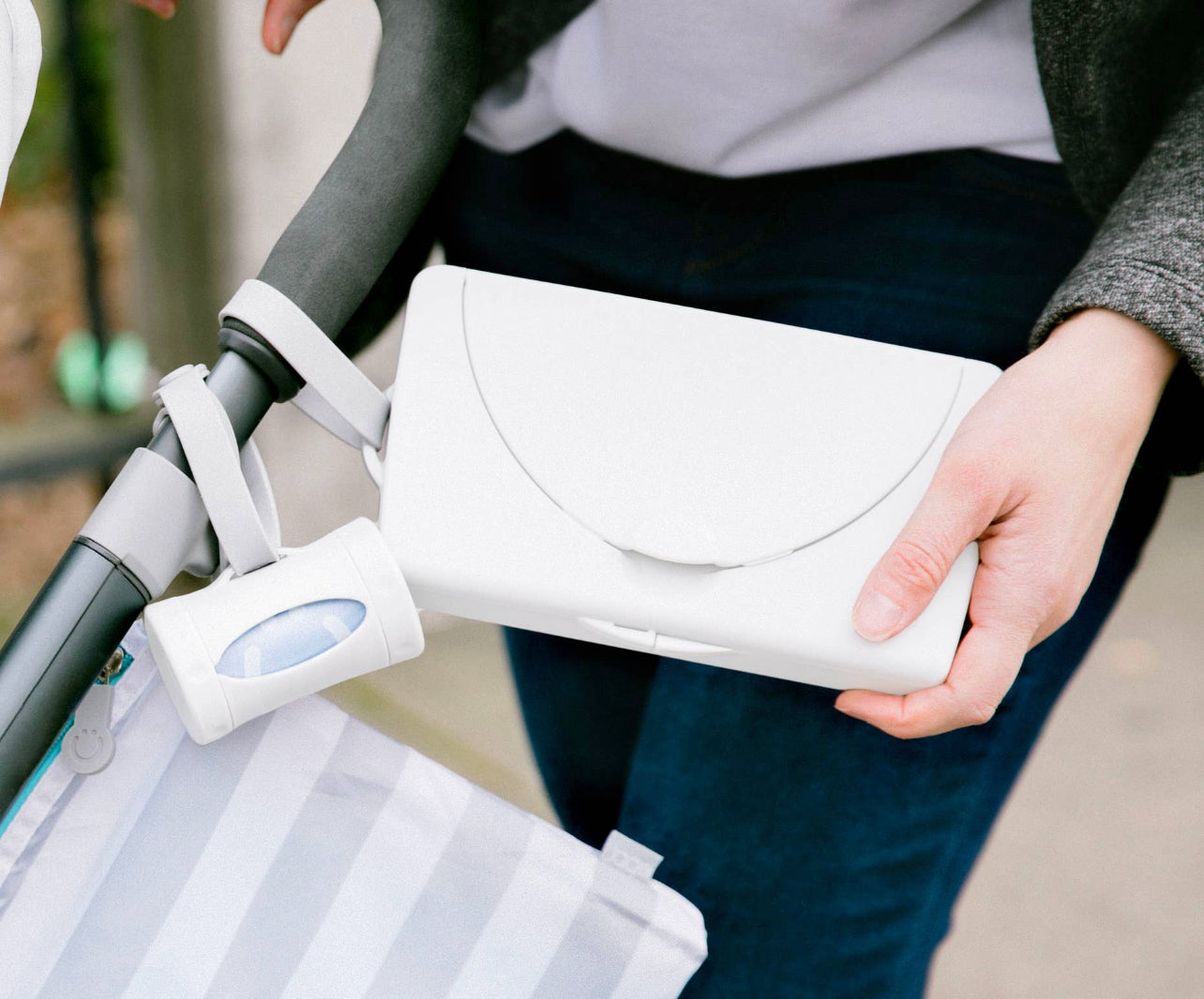 on the go, easy and quick access to diaper bags