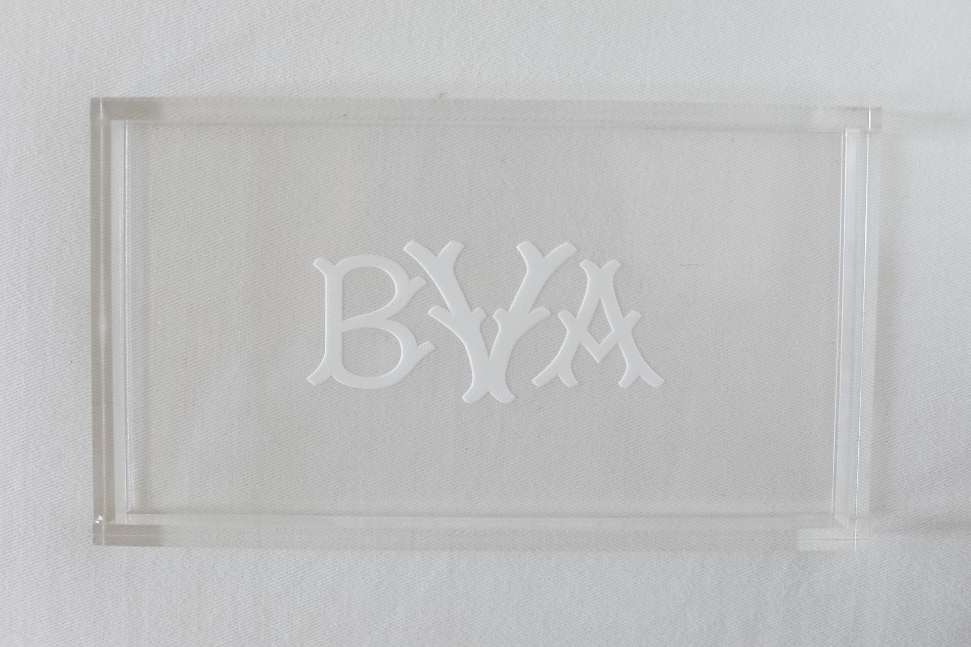 monogram acrylic clear tray, gift, center piece, home decor, chic, grand millennial